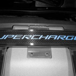 American Car Craft® – Illuminated Strut Bar Trim with Carbon Fiber Supercharged Logo