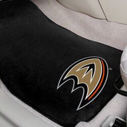 FanMats® 17198 – Anaheim Ducks 1st Row Black Embroidered Floor Mats with “Duck Foot” Logo