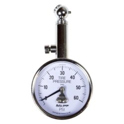 Auto Meter® 2343 – 0 to 60 psi Dial Tire Pressure Gauge with Mechanical Pressure Release Valve