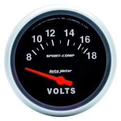 Auto Meter® – Sport-Comp Series Voltmeter Gauges