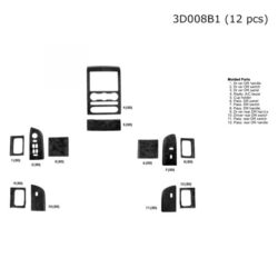 B&I® 3D008B1-SDE – 3D Molded Blackwood Full Dash Kit (12 Pcs)