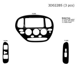 B&I® 3D022B5-SDE – 3D Molded Blackwood Full Dash Kit (3 Pcs)