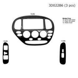 B&I® 3D022B6-SDE – 3D Molded Blackwood Full Dash Kit (3 Pcs)