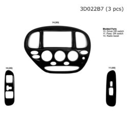 B&I® 3D022B7-SDE – 3D Molded Blackwood Full Dash Kit (3 Pcs)