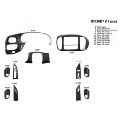 B&I® 3D026B7-SDE – 3D Molded Blackwood Full Dash Kit (11 Pcs)