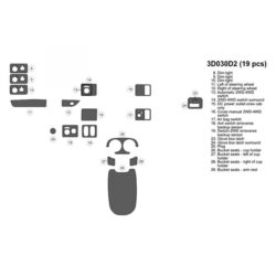 B&I® 3D030D2-SDE – 3D Molded Blackwood Floor Console Upgrade Kit (19 Pcs)