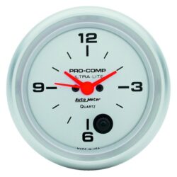 Auto Meter® 4485 – Ultra-Lite Series 2-5/8″ Clock Gauge, 12 Hour