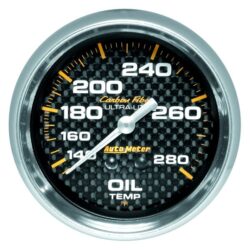 Auto Meter® – Carbon Fiber Series Oil Temperature Gauges