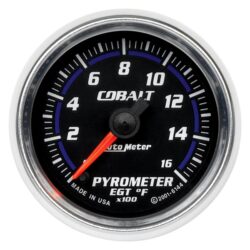 Auto Meter® 6144 – Cobalt Series 2-1/16″ EGT Pyrometer Gauge, 0-1600 F