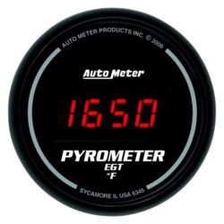 Auto Meter® 6345 – Sport-Comp Digital Series 2-1/16″ EGT Pyrometer Gauge, 0-2000 F