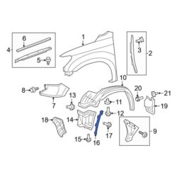 Toyota OE 538820C050 – Right Fender Liner Seal