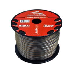 Audiopipe® CABLE10100CL – 10 AWG 2-Way 100′ Clear Stranded GPT Speaker Wire