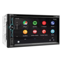 Power Acoustik® CPAA-70D – 7″ Touchscreen Display Double DIN Multimedia DVD Receiver with Bluetooth, Android Auto, Apple CarPlay, Siri, Google Assistant