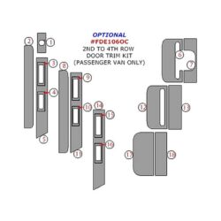 Remin® FDE106OC-RCF – Real Carbon Fiber 2nd to 4th Row Door Trim Upgrade Kit (18 Pcs)