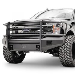 Fab Fours® – Black Steel Elite Full Width Front HD Bumper with Brush Guard