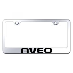 Autogold® – Chrome License Plate Frame with Laser Etched Aveo Logo