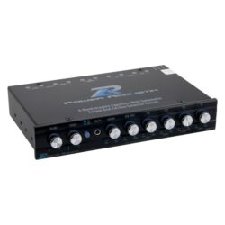 Power Acoustik® PWM-16 – 4-Band Pre-Amp Graphic Audio Equalizer with Built-In Subwoofer Level Control and CD, Aux Selector Switch