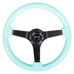 NRG Innovations® – 3-Spoke Minty Fresh Wood Grain Reinforced Steering Wheel