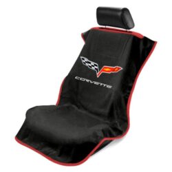 Seat Armour® SA100COR6B – Black Towel Seat Cover with Corvette C6 Logo