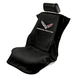 Seat Armour® SA100COR7B – Black Towel Seat Cover with Corvette C7 Logo