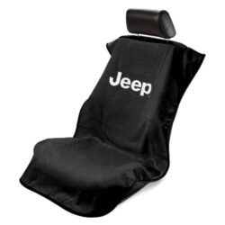 Seat Armour® SA100JEPB – Black Towel Seat Cover with Jeep w/o Grille Logo