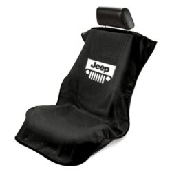 Seat Armour® SA100JEPGB – Black Towel Seat Cover with Jeep with Grille Logo