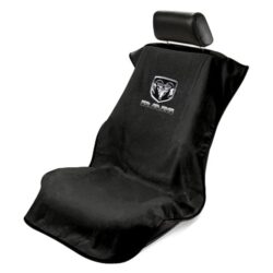 Seat Armour® SA100NRAMB – Black Towel Seat Cover with Dodge Ram Logo