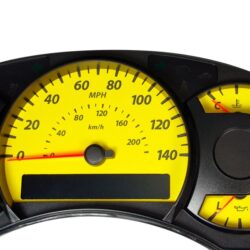 US Speedo® TIT063 – Daytona Edition Gauge Face Kit with Amber Night Lettering Color, Yellow, 140 MPH, 7000 RPM